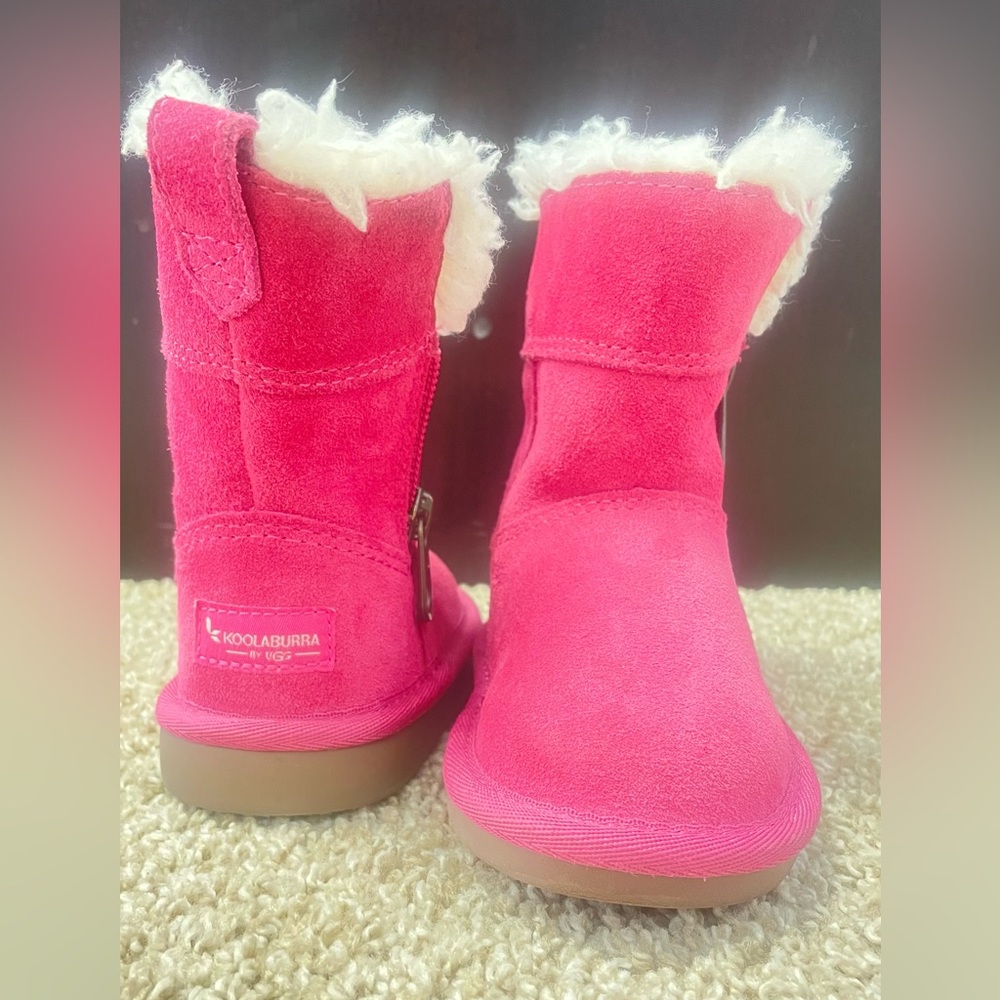 Koolaburra Pink Boots with Cream Fur
